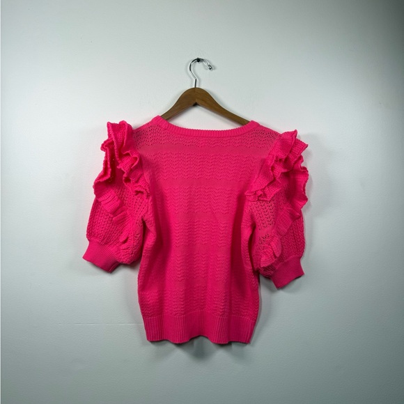 Lilly Pulitzer Isabeli Ruffle Sleeve Pink‎ Sweater - Picture 6 of 6
